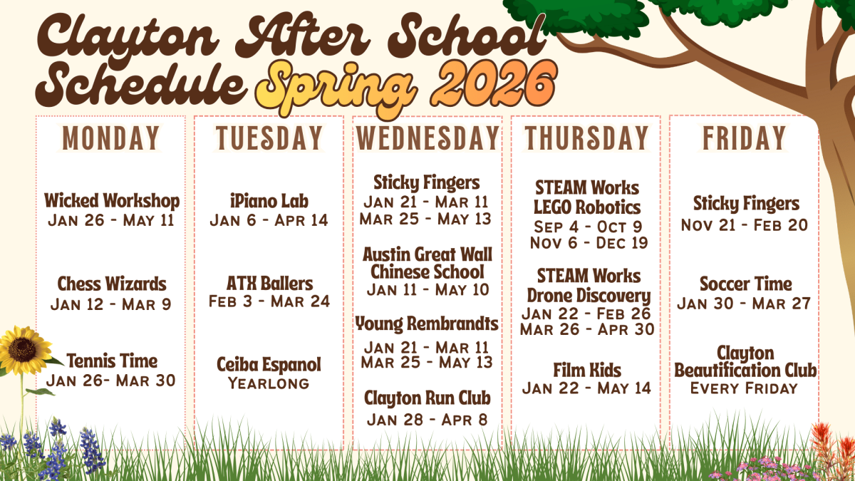 Spring 2026 After School Program Schedule