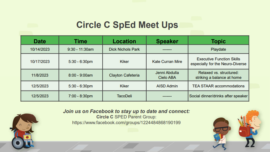 Circle C SPED Meet Ups