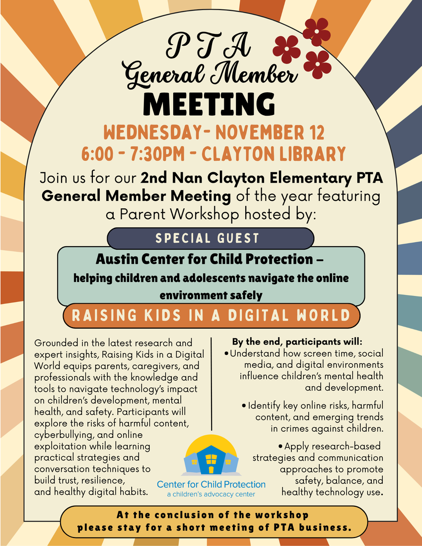 Nov 12 PTA Meeting Info